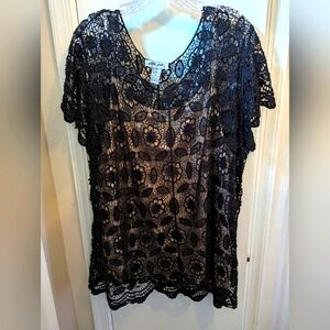 Layered black camisole top